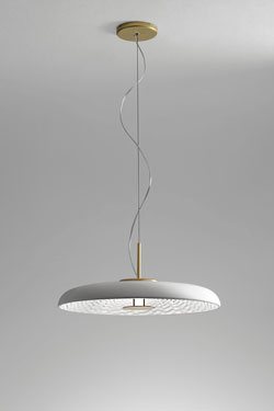 Pulse engraved plaster dome pendant 60cm