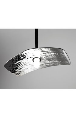 Solar silver hammered glass wing pendant