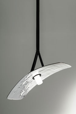 Solar silver hammered glass wing pendant - Pendants by RADAR
