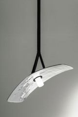 Solar silver hammered glass wing pendant - Pendants by RADAR