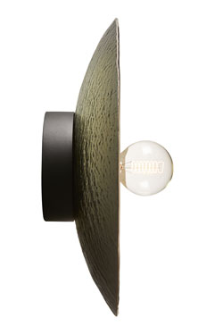 Gilded hammered glass wall lamp 40cm Nebbia