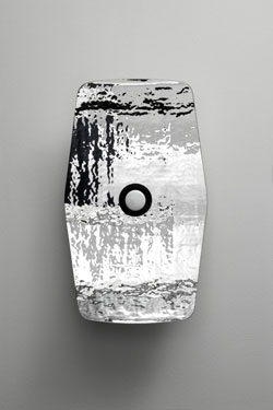 Wall lamp in silvered hammered glass Solar