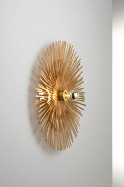 Round wall light in ultra-fine solid brass Lafayette 40cm