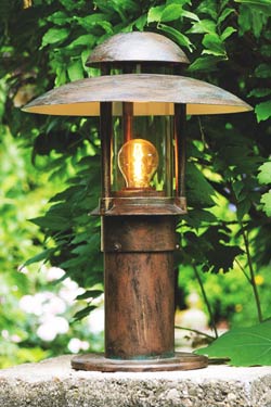 Lampe d'extérieur cylindrique toit double coupelle - Balise d'extérieur by Robers