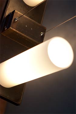 Suspension barre de fer forgé épais à sept bougies