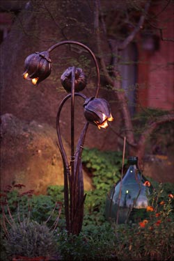Triple Flower-lampe en fer forgé - Lampe d'extérieur by Robers