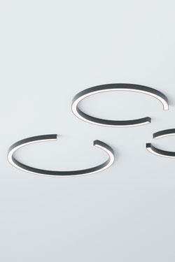 Roberta black ring ceiling LED light 50cm