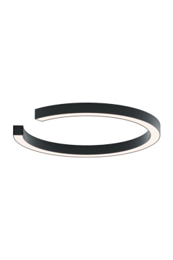 Roberta black ring ceiling LED light 50cm
