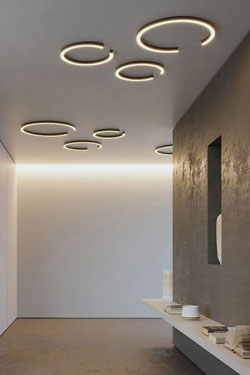 Roberta black ring ceiling LED light 50cm
