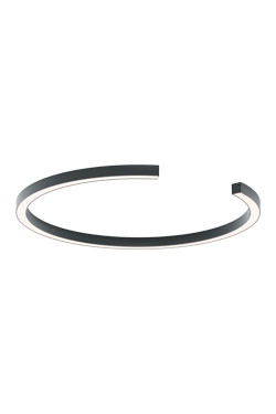 Roberta black ring ceiling LED light 50cm