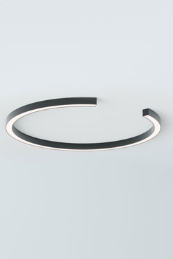 Roberta black ring ceiling LED light 50cm - Ceiling lights by Robin