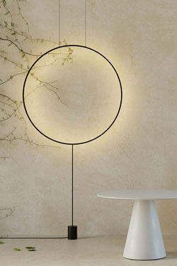 Black ring floor lamp Ramona