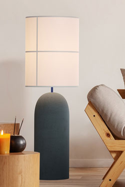 Floor lamp in concrete and fabric Rania