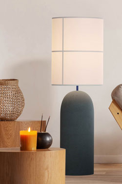 Floor lamp in concrete and fabric Rania