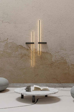 Grande applique fine en métal noir Rut