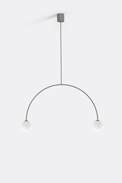 Grande suspension en verre et métal vert olive Riga 80cm - Suspension by Robin