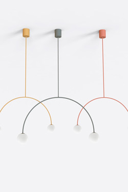 Coral thin pendant lamp, Riga 50 cm