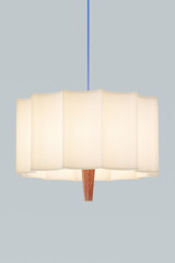 Pendant lamp in fabric and chestnut wood Rain - Pendants by Robin