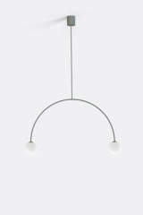 Large olive green metal and glass pendant lamp, Riga 80 cm - Pendants by Robin