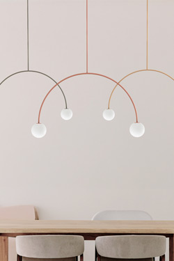 Olive green arc pendant lamp, Riga 50 cm