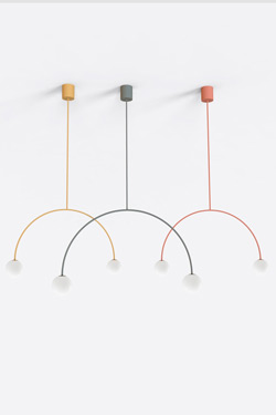 Olive green arc pendant lamp, Riga 50 cm