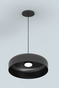 Rea contemporary pendant light in matte black aluminum - Pendants by Robin