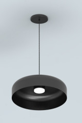 Rea contemporary pendant light in matte black aluminum - Pendants by Robin