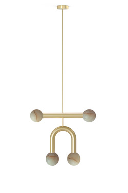 Rigoberta 4-light geometric pendant light in gold-plated metal - Pendants by Robin