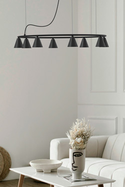 Rimini contemporary linear pendant light in matt black