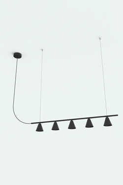 Rimini contemporary linear pendant light in matt black - Pendants by Robin