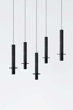 Rita concrete and black metal pendant lamp
