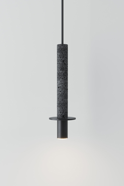 Rita concrete and black metal pendant lamp - Pendants by Robin