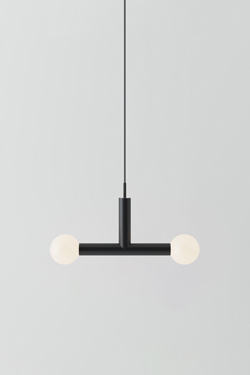Small 2-light T-shaped pendant lamp in metal tubes Rigoberta Trio - Pendants by Robin
