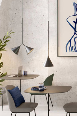 Suspension trois lumières métal noir mat Rubi Trio