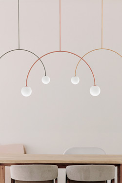 Yellow designer pendant lamp, Riga 50 cm