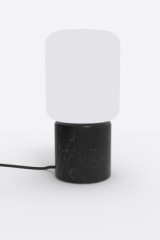 Petite lampe de table lanterne en marbre et verre cylindre Remi - Lampe de table by Robin