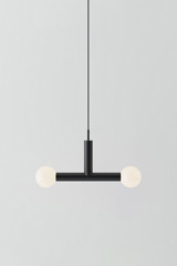 Petite suspension en T 2 lumières en tubes de métal Rigoberta Trio - Suspension by Robin