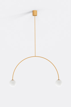 Suspension jaune sable grand modèle Riga 80cm  - Suspension by Robin