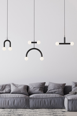 Suspension minimaliste en U 2 lumières Rigoberta Super Curved