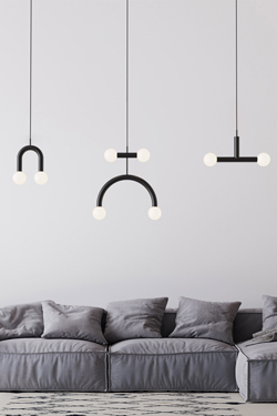 Suspension tube de métal 4 lumières Rigoberta Duo