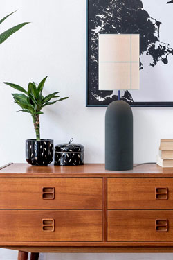 Dark grey concrete table lamp Rania