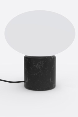 Small table lamp in black marble and white glass Remi - Table lamps by Robin