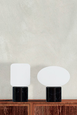 Small marble and glass cylinder lantern table lamp Remi