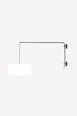 Contemporary offset wall light in black metal Raisa