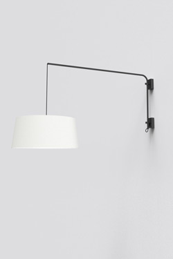 Contemporary offset wall light in black metal Raisa - Wall lights by Robin