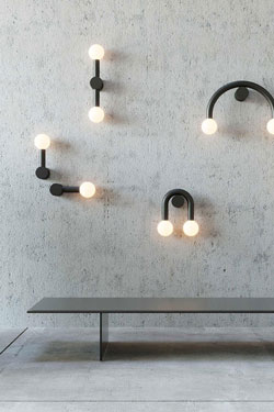 Matte black metal wall lamp Rigoberta Duo
