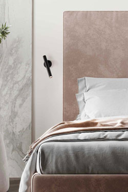 Minimalist black bedside wall lamp with integrated LED lighting Rui