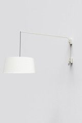 Offset wall light in white with white lampshade Raisa - Wall lights by Robin