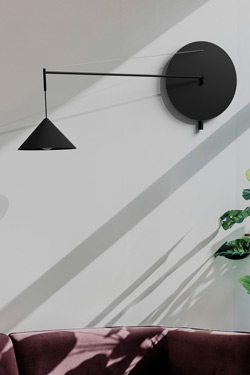 Roma 120 cm offset wall light in black metal