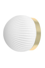 Small contemporary wall light in satin brass and opal white glass Roi - Wall lights by Robin